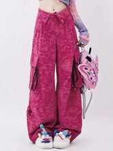 Tie-Dye Corduroy Fold-Over Waist Cargo Pants